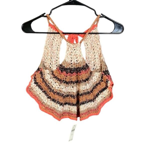 NWT Anthropologie Crochet Halter Cropped Top Women's XXS - Picture 3 of 9